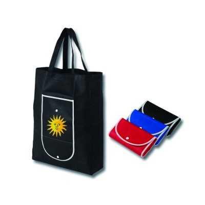 Foldable Non Woven Shopping Bag w Button closure