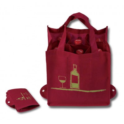 6 bottle non woven wine tote bag